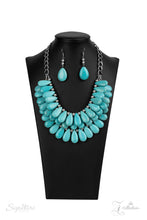 Load image into Gallery viewer, Three trailblazing tiers of shiny silver beads and turquoise teardrops fearlessly cascade into a bold tribal inspired fringe below the collar. Attached to a chunky silver chain, the groundbreaking stone compilation delicately layers into an earth-rattling statement-maker. Features an adjustable clasp closure.