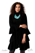 Load image into Gallery viewer, Three trailblazing tiers of shiny silver beads and turquoise teardrops fearlessly cascade into a bold tribal inspired fringe below the collar. Attached to a chunky silver chain, the groundbreaking stone compilation delicately layers into an earth-rattling statement-maker. Features an adjustable clasp closure.