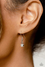 Load image into Gallery viewer, Rhinestone hanging from a silver fish hook earring.