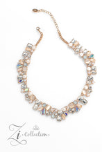 Load image into Gallery viewer, A treasure trove of textures and sheen emerges along the neckline, as a collection of beads, gems, and pearls group into haphazard clusters. From iridescent teardrops to glowing cat’s eyes, emerald-cut rhinestones to gold-flecked acrylics, new details emerge at every angle. Pronged fittings adorn each individual bead, adding hints of metallic sheen while emphasizing the design’s handcrafted character and vintage refinement.