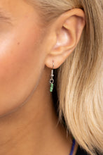 Load image into Gallery viewer, Infused along an invisible string, white pearls, multicolored seed beads, silver accents, and white beads spelling out the word "HAPPY" in green lettering wrap around the neckline for an optimistic, youthful display. Features an adjustable clasp closure. Sold as one individual necklace. Includes one pair of matching earrings.