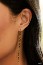 Load image into Gallery viewer, Featuring a classic brass chain, various cuts of turquoise stone are passed into an oversized, airy brass dragonfly pendant for a rustically earthy centerpiece. Features an adjustable clasp closure. As the stone elements in this piece are natural, some color variation is normal. Sold as one individual necklace. Includes one pair of matching earrings.