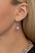 Load image into Gallery viewer, Featuring a subtle scratch surface, a bubbly collection of silver pearls, abstract iridescent beads, and sparkly crystal-like iridescent beads are threaded along metallic rods that trickle in a two-layer display, creating an elegantly effervescent display below the collar. Features an adjustable clasp closure. Due to its prismatic palette, color may vary. Sold as one individual necklace. Includes one pair of matching earrings.
