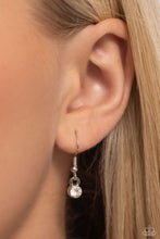 Load image into Gallery viewer, Curled in a script font, glistening silver letters spell out the word "Cheer" along a dainty silver chain. Embossed on the letters, dainty white rhinestones and iridescent rhinestones create a subtle ombré effect for a peppy finish. Features an adjustable clasp closure. Due to its prismatic palette, color may vary. Sold as one individual necklace. Includes one pair of matching earrings.