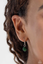 Load image into Gallery viewer, Two strands of oversized emerald green beads featuring a subtle shimmer, silver accents, and clear gray cubed beads stretch around the wrist, creating refined, colorful layers.  The Complete Look! Necklace: &quot;Shopaholic Season - Green&quot;

