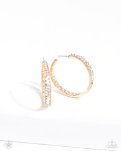 Load image into Gallery viewer, GLITZY By Association - Gold Rhinestones Hoop Earring
