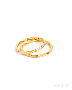 Trace d’Or - 18K Gold Plated Ring Stack - Cachet