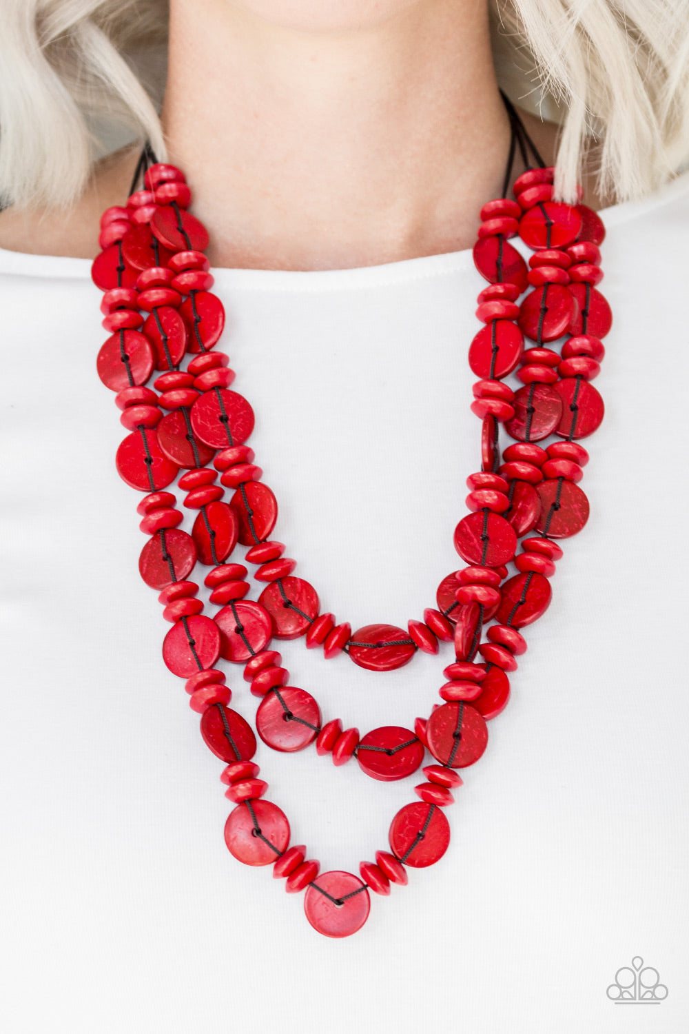 Barbados Bopper - Red Wood Necklace