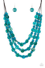 Load image into Gallery viewer, Barbados Bopper - Blue Wood Necklace
