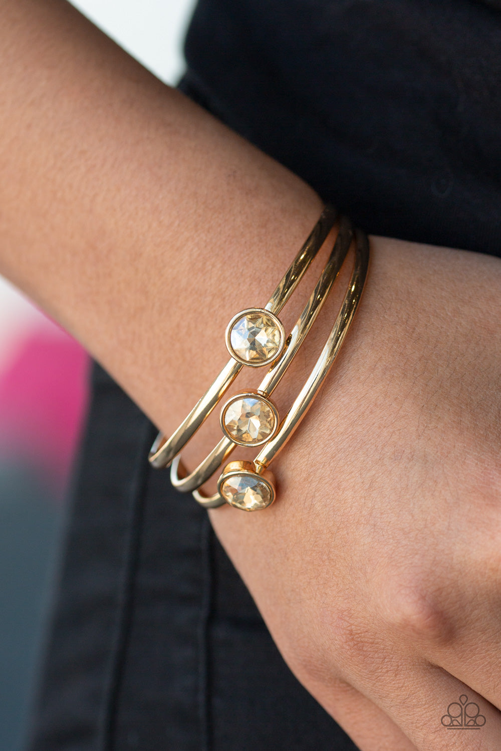 Be All You Can BEDAZZLE - Gold Bangle Bracelet