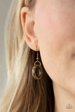 Load image into Gallery viewer, Brass faceted industrial circle on a brass fish hook earring.
