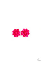 Load image into Gallery viewer, Earrings in assorted colors and floral shapes. The colorful floral frames vary in shades of white, light pink, dark pink, and multicolored. Earrings attach to standard post fittings.
