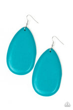 Load image into Gallery viewer, Beach Bride - Blue Wood Earrings
