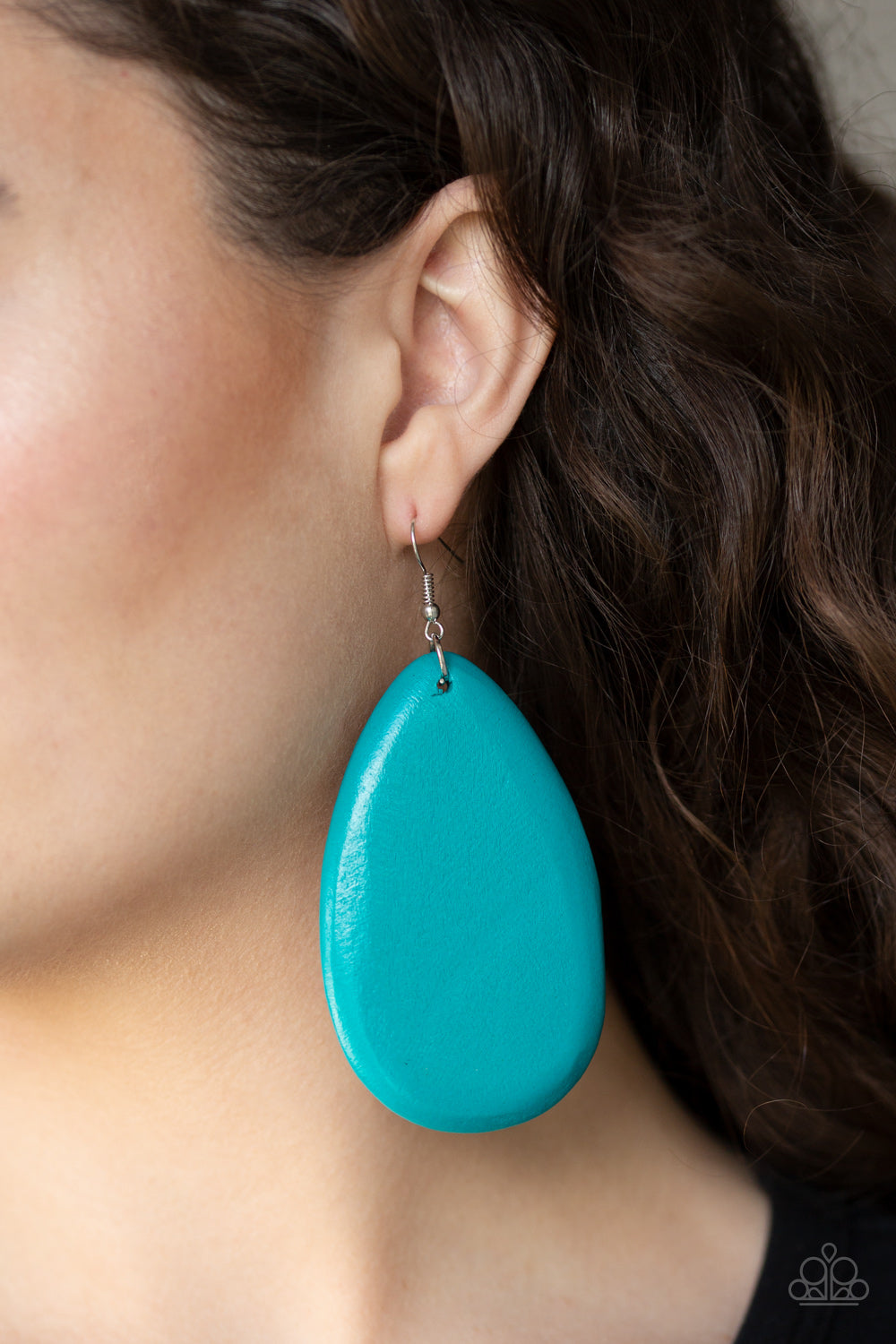 Beach Bride - Blue Wood Earrings