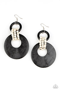 Beach Day Drama - Brown Wood Earrings