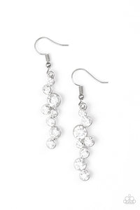 Milky Way Magnificence - White Rhinestone Earrings