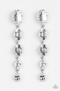 Red Carpet Radiance - White Rhinestone Earrings