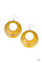 Load image into Gallery viewer, Beach Club Clubbin - Yellow Wood Earrings
