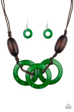 Load image into Gallery viewer, Bahama Drama - Green Wood Necklace
