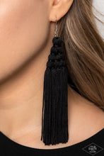 Load image into Gallery viewer, Magic Carpet Ride - Black Tassel Earrings
