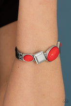 Load image into Gallery viewer, Abstract Appeal - Red Silver Bracelet
