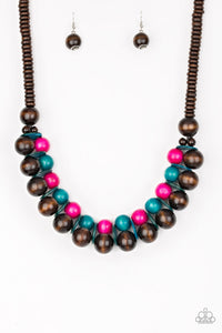 Caribbean Cover Girl - Purple Wood Necklace