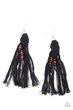 Load image into Gallery viewer, Beach Bash - Black Macrame Earrings
