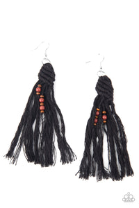 Beach Bash - Black Macrame Earrings