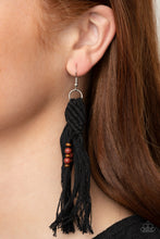 Load image into Gallery viewer, Beach Bash - Black Macrame Earrings
