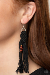 Beach Bash - Black Macrame Earrings
