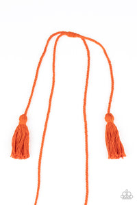 Paparazzi Accessories Between You and MACRAME - Orange Necklace