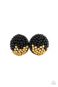 As Happy As Can BEAD - Black Seed Bead Earring