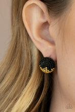 Load image into Gallery viewer, As Happy As Can BEAD - Black Seed Bead Earring
