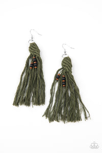 Beach Bash - Green Macrame Earrings