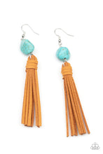 Load image into Gallery viewer, All-Natural Allure - Blue Brown Suede Earrings
