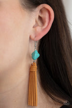 Load image into Gallery viewer, All-Natural Allure - Blue Brown Suede Earrings
