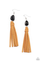 Load image into Gallery viewer, All-Natural Allure - Black Brown Suede Earrings
