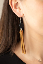 Load image into Gallery viewer, All-Natural Allure - Black Brown Suede Earrings
