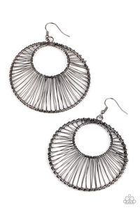 Artisan Applique - Black Gunmetal Earrings