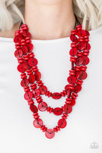 Barbados Bopper - Blue Wood Necklace