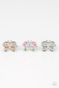 Starlet Shimmer - Silver Butterfly Rings