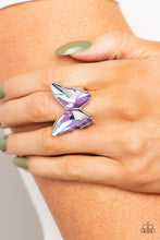 Load image into Gallery viewer, Fluorescent Flutter - Purple Butterfly Ring
