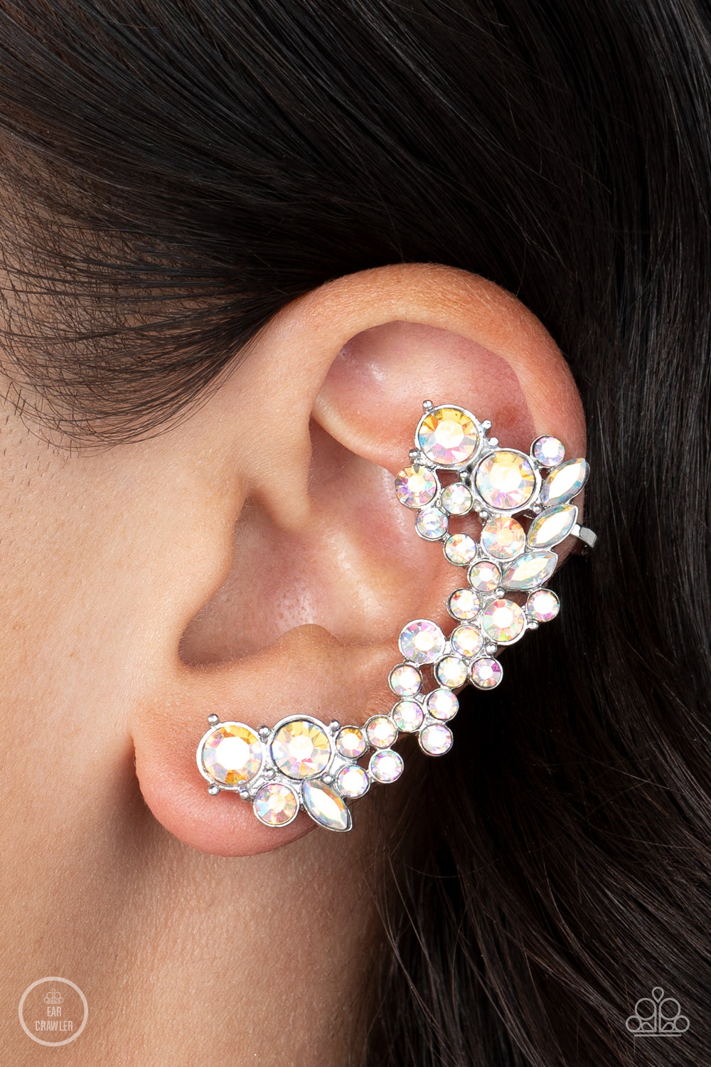 Astronomical Allure - Iridescent Ear Crawler Earrings