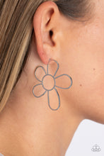 Load image into Gallery viewer, Shimmery, high-sheen silver is artfully shaped into an oversized flower. The open framework creates an air of whimsicality, as the exaggerated size of the design leaves a lasting impression. Earring attaches to a standard post fitting.  Sold as one pair of post earrings.
