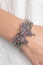 Load image into Gallery viewer, First WINGS First - Pink Silver Oversized Butterfly Bracelet
