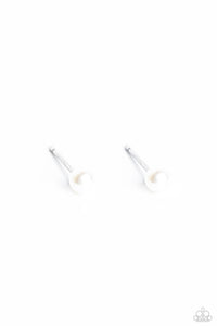A dainty white pearl rests against the ear for a timeless basic staple piece perfect for a vintage look. Earring attaches to a standard post fitting.  Sold as one pair of post earrings.