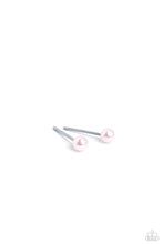 Load image into Gallery viewer, A dainty baby pink pearl rests against the ear for a timeless basic staple piece perfect for a vintage look. Earring attaches to a standard post fitting.  Sold as one pair of post earrings.

