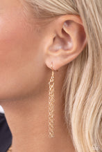 Load image into Gallery viewer, Two strands of classic gold chains fall into tiered layers as they cascade down the chest. Varying sizes of gold discs hammered in rippling texture and painted with a glossy Iced Coffee and brown slide along each chain in a dizzying display, with a thin line of gold peeking at the center of the lowermost exaggerated pendant.  Sold as one individual necklace. Includes one pair of matching earrings.
