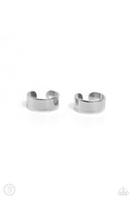 Load image into Gallery viewer, Featuring a high-sheen, a thick bar of silver curves around the ear to create a trendy, adjustable, one-size-fits-all cuff.  Sold as one pair of cuff earrings.
