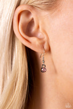 Load image into Gallery viewer, Featuring pronged fittings, a collection of baby pink square-cut, heart, oval, round, and teardrop gems cascade down the neckline in a diagonal pattern, creating an intense, incandescent statement piece. Features an adjustable clasp closure.  Sold as one individual necklace. Includes one pair of matching earrings.
